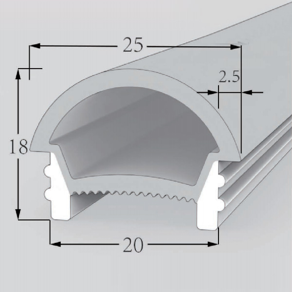 Dome Top Silicone LED Diffuser Cover For 12mm LED Strip Lights - 25*20mm 180° Top Emitting Dome Top Silicone LED Diffuser Cover For 12mm LED Strip Lights - 25*20mm 180° Top Emitting